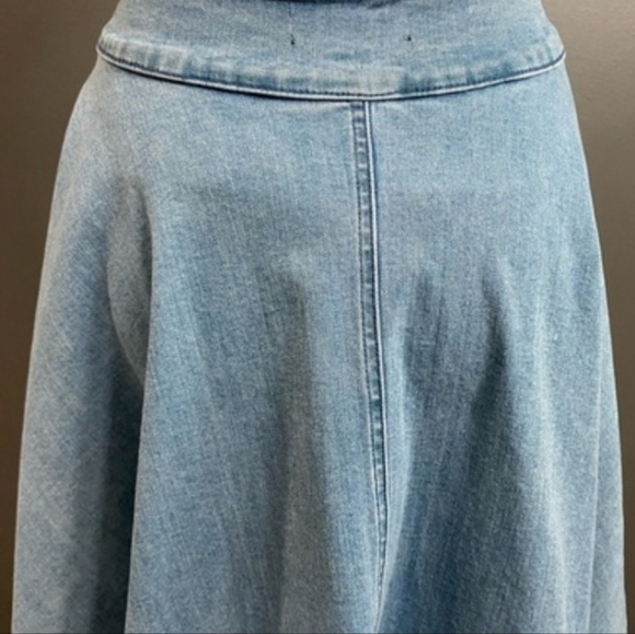 Denim High-Low Ruffle Skirt - Blue Size L/XL - Picture 4 of 4